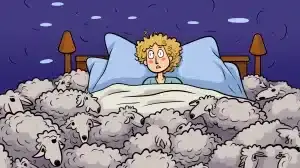 Woman counting sheep