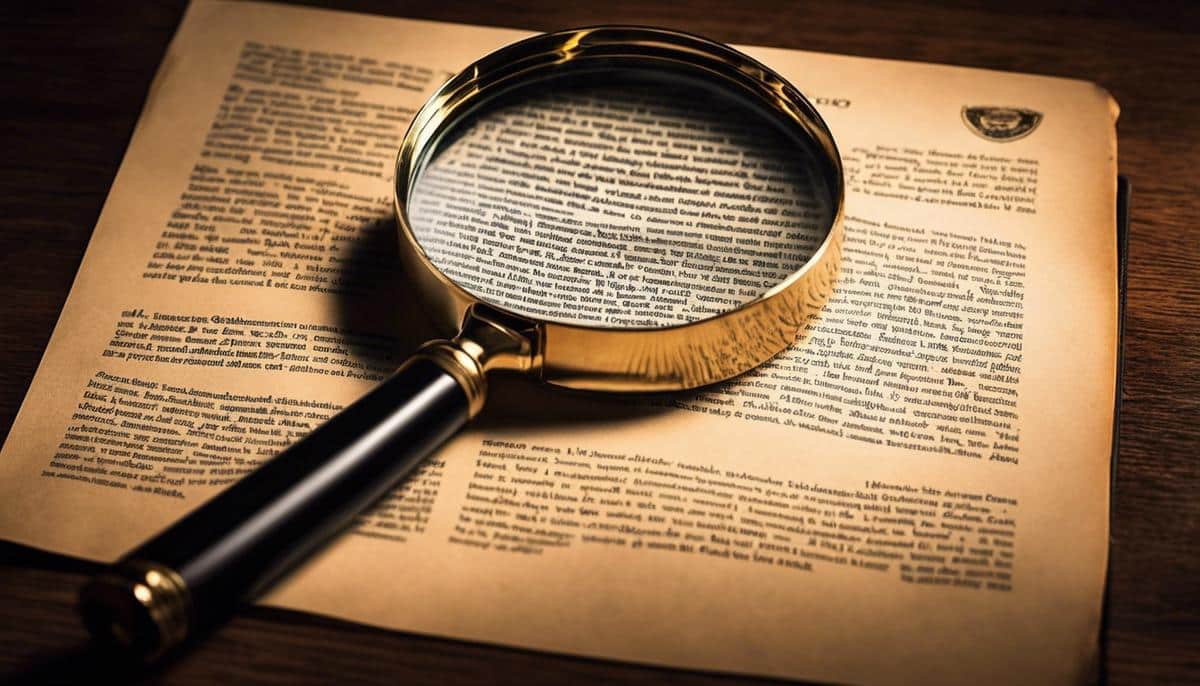 A magnifying glass hovering over a photo, representing a cold case investigation