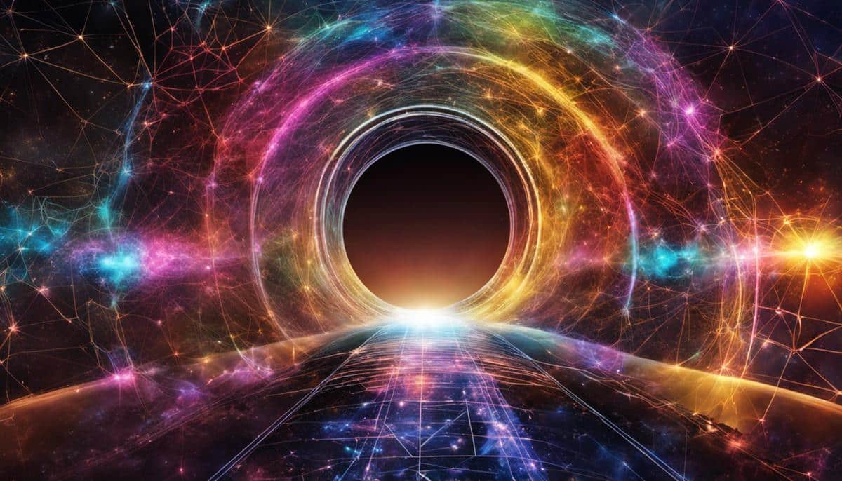 A visual representation of portal technology showcasing a connected and vibrant web of interdimensional travel.