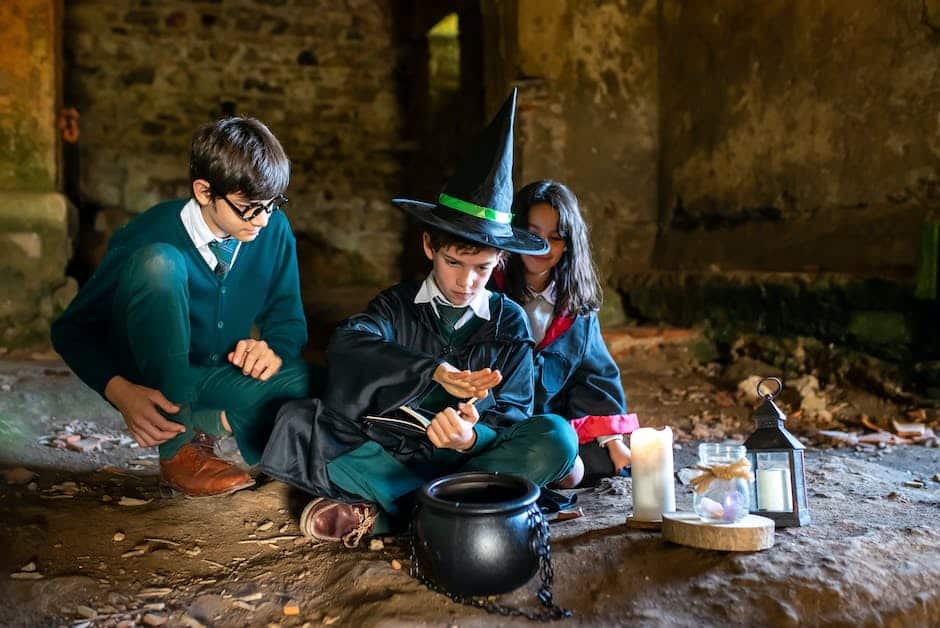 Image depicting a witch brewing a potion.